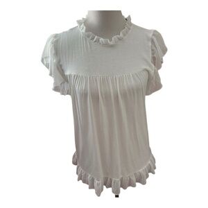Kim and Cami Size M Tie Back White Shirt